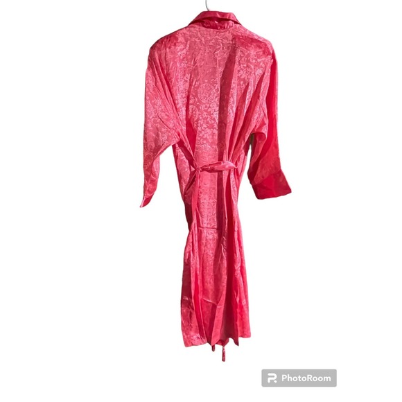 NWT gold label Victoria Secret pink/coral color satin full length robe SZ small - Picture 3 of 8
